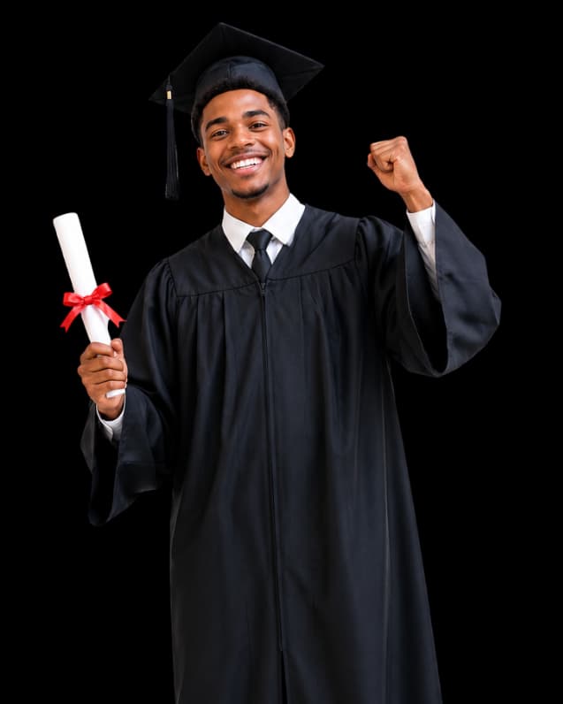 Étudiant AREFIP diplômé célébrant sa réussite